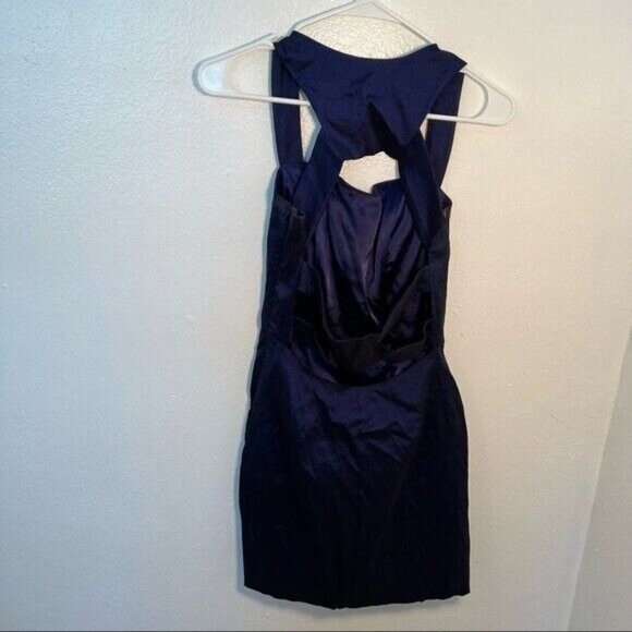 Cache Mini Dress Sleeveless Navy Blue Cage Back Sweetheart Neck 2 - Picture 8 of 12